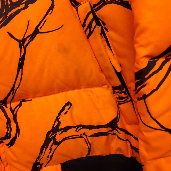 GAMEHIDE Jacket Mens XL Orange Black Camo Puffer Down Full Zip Hunting Outdoor - Picture 8 of 12